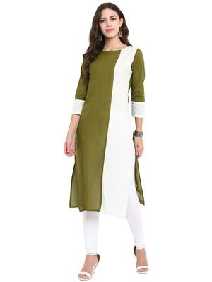 Green cotton kurti 2