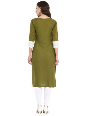 Green cotton kurti 3