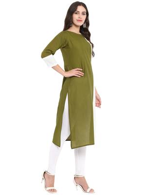 Green cotton kurti 5