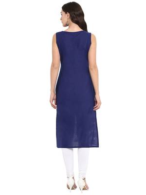 Blue printed cotton kurti 3
