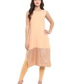 Peach crepe kurti