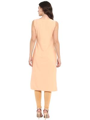 Peach crepe kurti 3