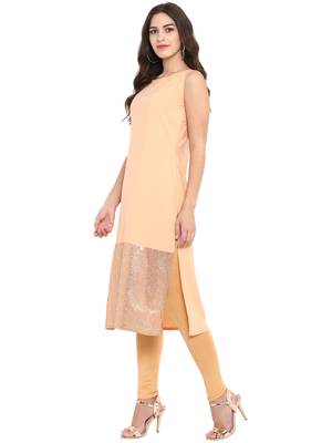 Peach crepe kurti 4