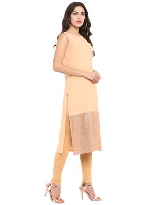 Peach crepe kurti 5