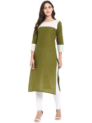 Green printed cotton kurti 1