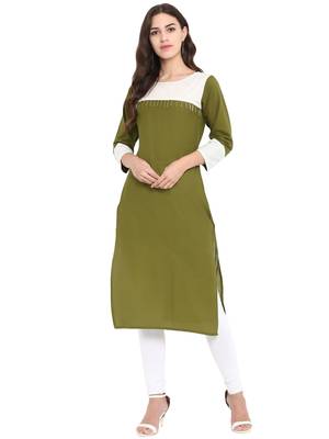 Green printed cotton kurti 2