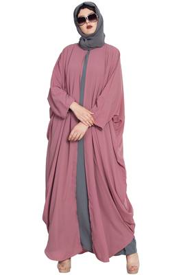 Pink Plain Nida Abaya 1