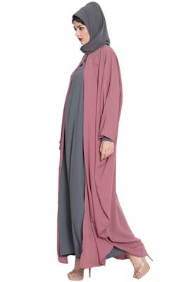 Pink Plain Nida Abaya 2