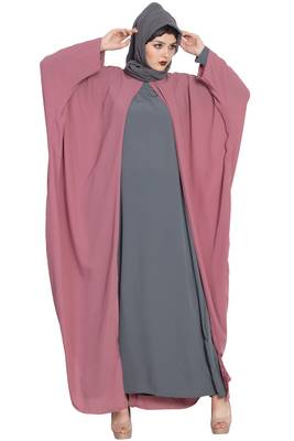 Pink Plain Nida Abaya 3