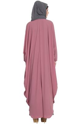 Pink Plain Nida Abaya 4