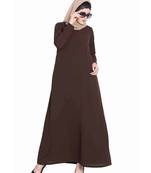 Dark Brown Plain kashibo Abaya