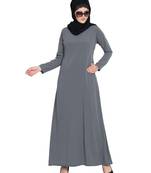 Grey Plain kashibo Abaya