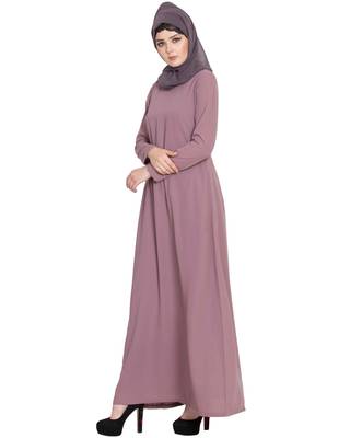 Pink Plain kashibo Abaya 2