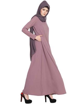 Pink Plain kashibo Abaya 3