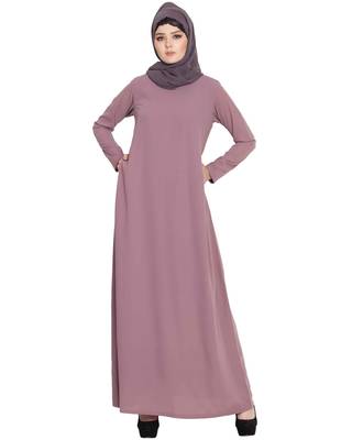 Pink Plain kashibo Abaya 6