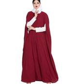 Maroon Plain kashibo Abaya
