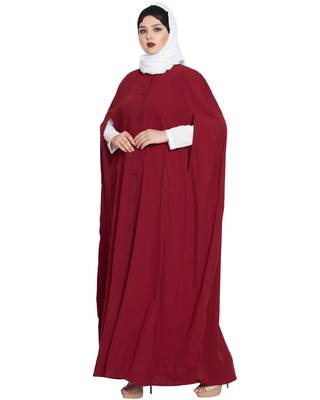 Maroon Plain kashibo Abaya 2