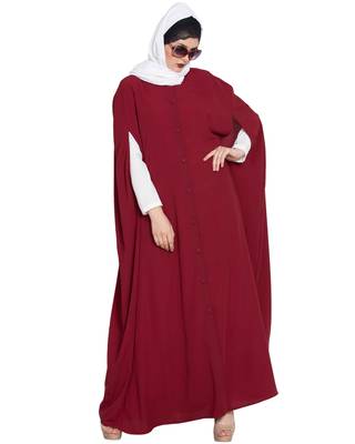 Maroon Plain kashibo Abaya 3