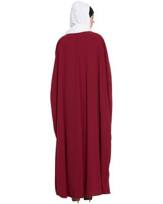 Maroon Plain kashibo Abaya 5