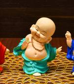 Karigaari India Handcrafted Set of 3 Resine Little Buddha Monk Sculpture