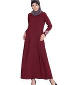 Maroon Plain kashibo Abaya