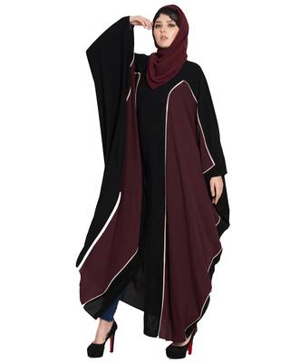 Black Plain Nida Abaya 1