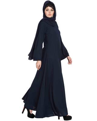 Navy Blue Plain kashibo Abaya 3
