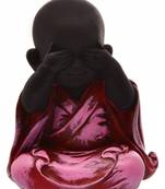 Karigaari India Handcrafted Resine Little See No Evil Buddha Monk Sculpture