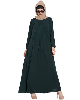Green Plain kashibo Abaya 1