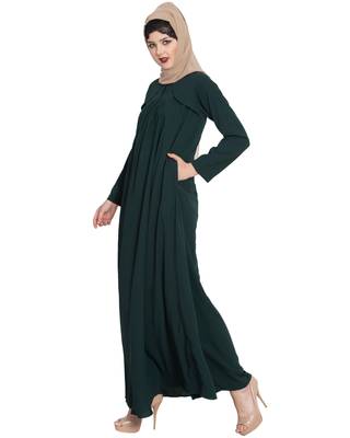 Green Plain kashibo Abaya 2