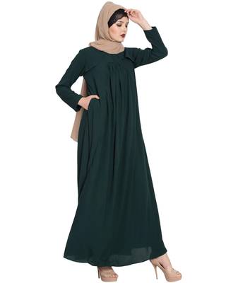 Green Plain kashibo Abaya 3