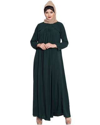 Green Plain kashibo Abaya 5