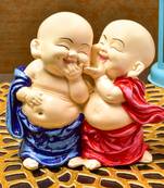 Karigaari India Handcrafted Resine Little Laughing Buddha Monk Sculpture