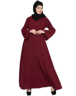 Maroon Plain kashibo Abaya 1