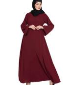 Maroon Plain kashibo Abaya