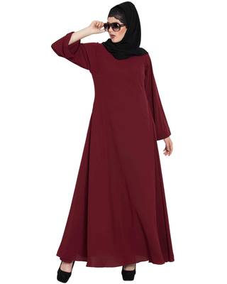 Maroon Plain kashibo Abaya 2