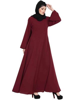 Maroon Plain kashibo Abaya 3