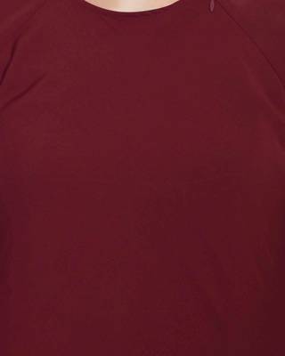 Maroon Plain kashibo Abaya 5