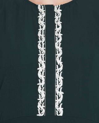 Green Embroidered Nida Abaya 5