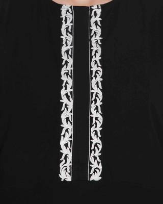 Black Embroidered Nida Abaya 5