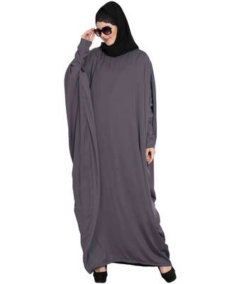 Grey Plain kashibo Abaya 1