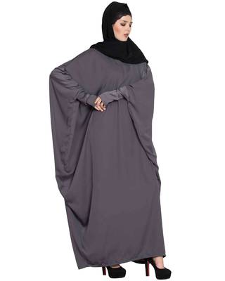 Grey Plain kashibo Abaya 3