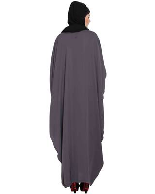 Grey Plain kashibo Abaya 4
