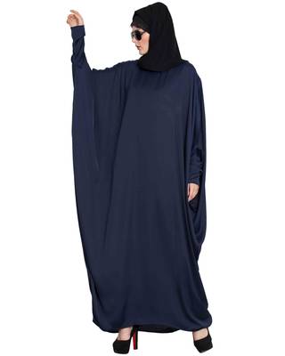 Navy Blue Plain kashibo Abaya 2