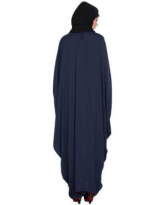 Navy Blue Plain kashibo Abaya 3