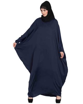 Navy Blue Plain kashibo Abaya 4