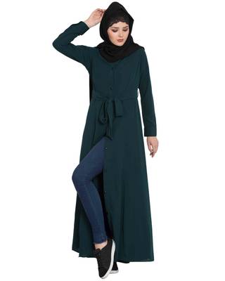 Green Plain kashibo Abaya 1
