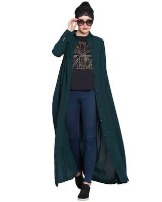 Green Plain kashibo Abaya 2