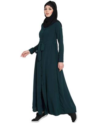 Green Plain kashibo Abaya 3