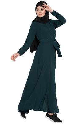 Green Plain kashibo Abaya 4